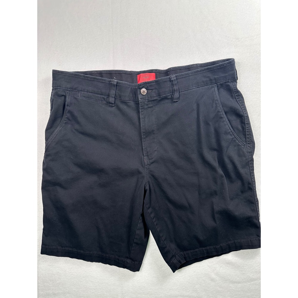 The Foundry Supply Co Mens Chino Shorts‎ Black Size 44 Stretch Cotton Flat Front